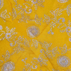 Zarmina Bright Yellow Banarasi Brocade with Round Neckline