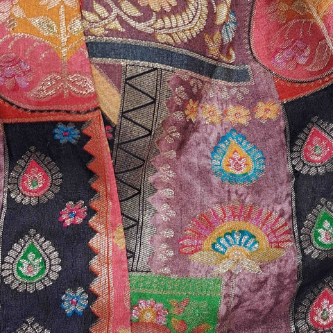 Nusrat Dola Silk Mocha Color Blouse with Round Neckline