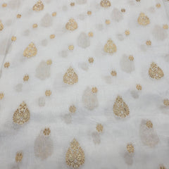 Dyeable Banarasi Brocade Butta Work Fabric