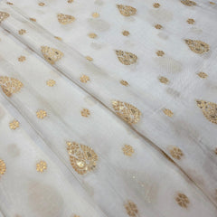 Dyeable Banarasi Brocade Butta Work Fabric