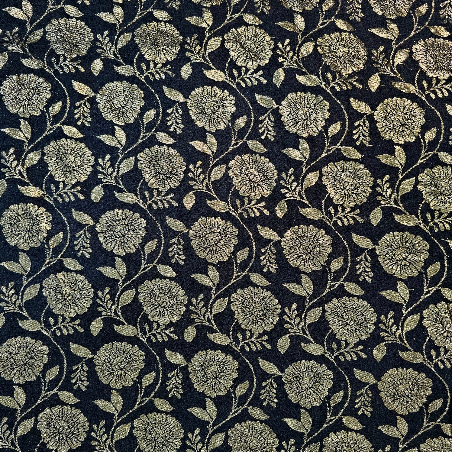 Rajwada Black Banaras Brocade on Chanderi Fabric