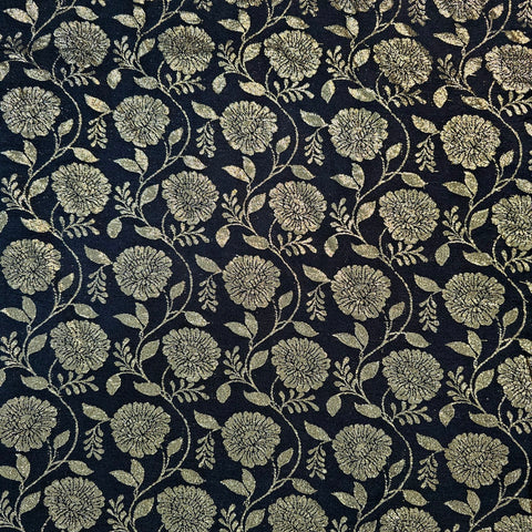 Rajwada Black Banaras Brocade on Chanderi Fabric