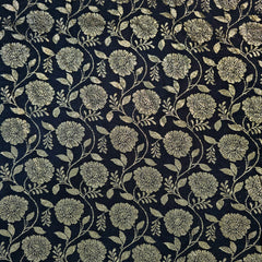 Rajwada Black Banaras Brocade on Chanderi Fabric