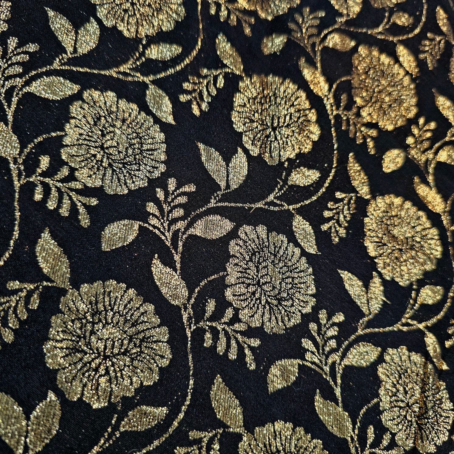Rajwada Black Banaras Brocade on Chanderi Fabric