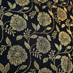 Rajwada Black Banaras Brocade on Chanderi Fabric