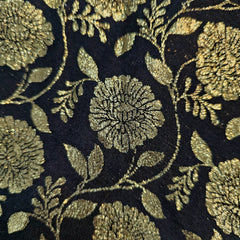 Rajwada Black Banaras Brocade on Chanderi Fabric