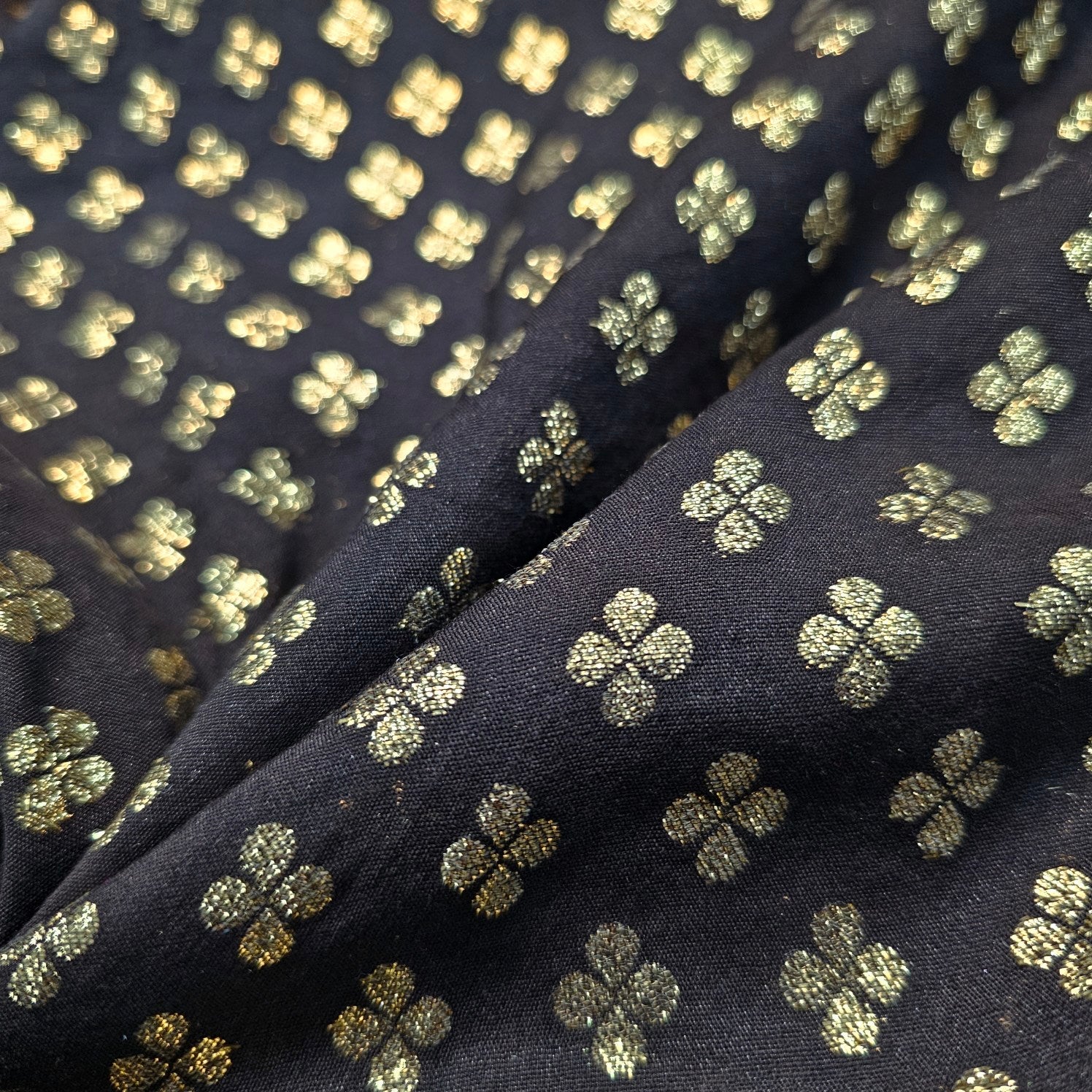 Rajwada Black Banaras Brocade on Chanderi Fabric