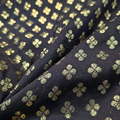 Rajwada Black Banaras Brocade on Chanderi Fabric