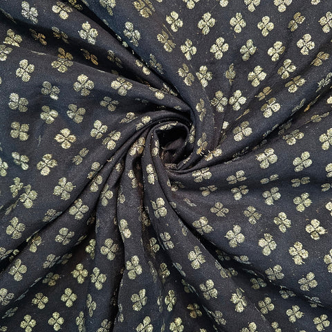 Rajwada Black Banaras Brocade on Chanderi Fabric