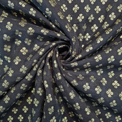 Rajwada Black Banaras Brocade on Chanderi Fabric