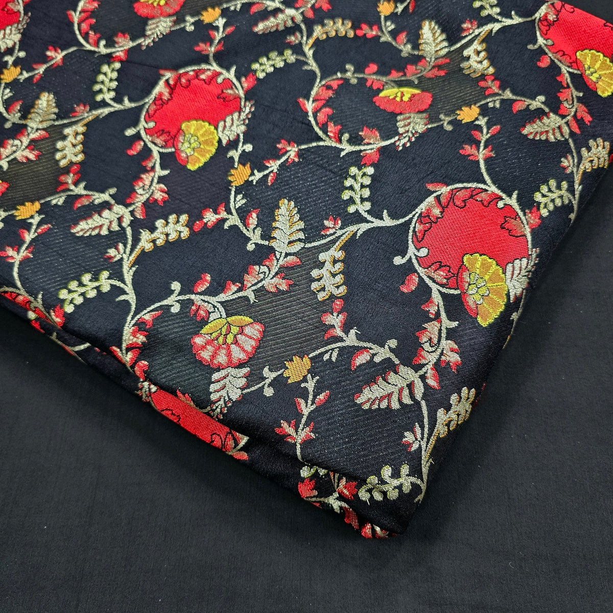 Festive Wear Floral Brocade on Banarasi Jacquard Fabric