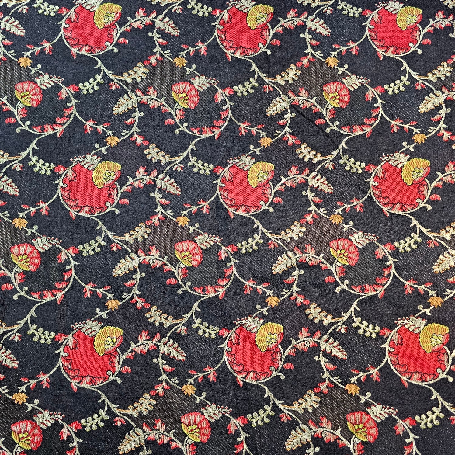 Festive Wear Floral Brocade on Banarasi Jacquard Fabric