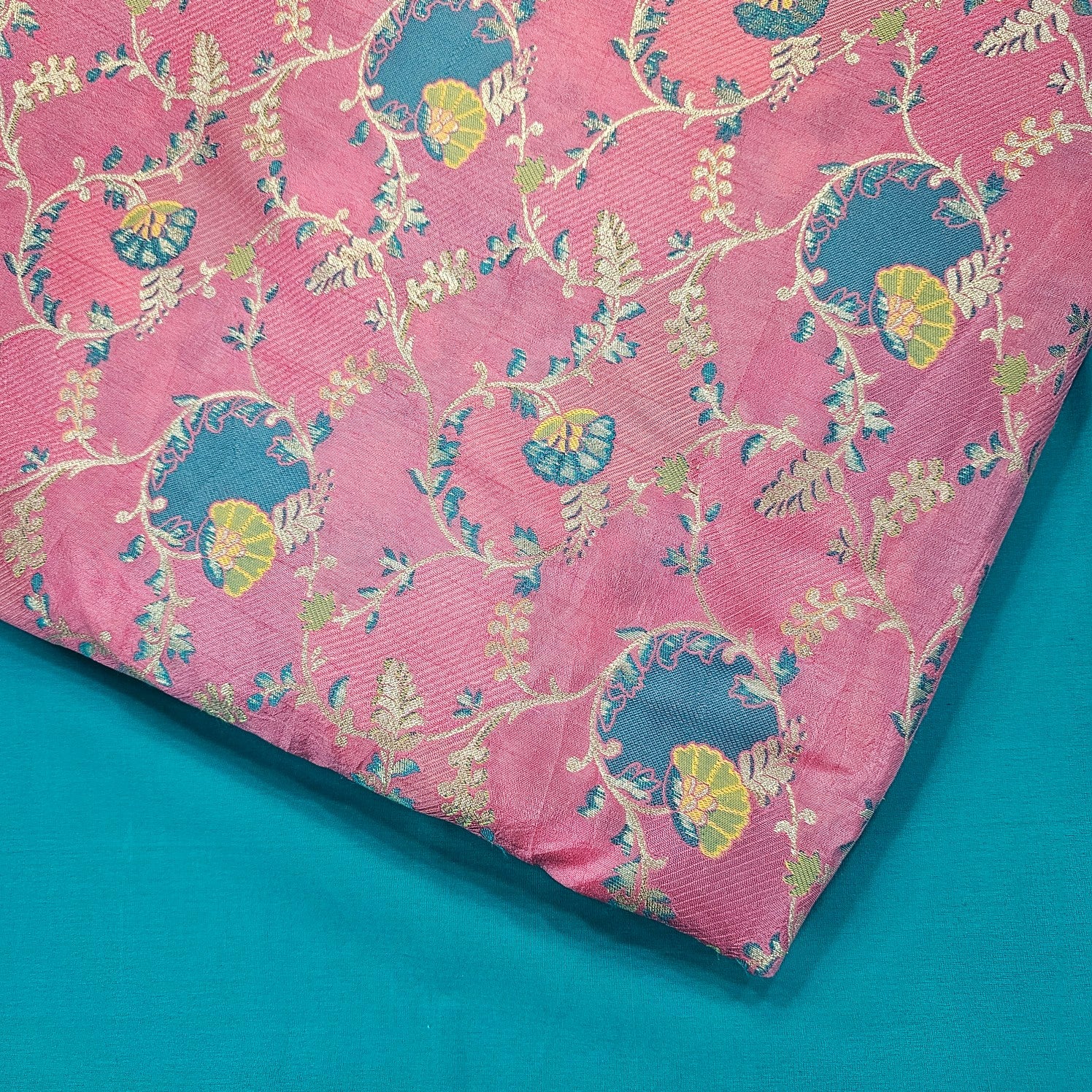 Festive Wear Floral Brocade on Banarasi Jacquard Fabric