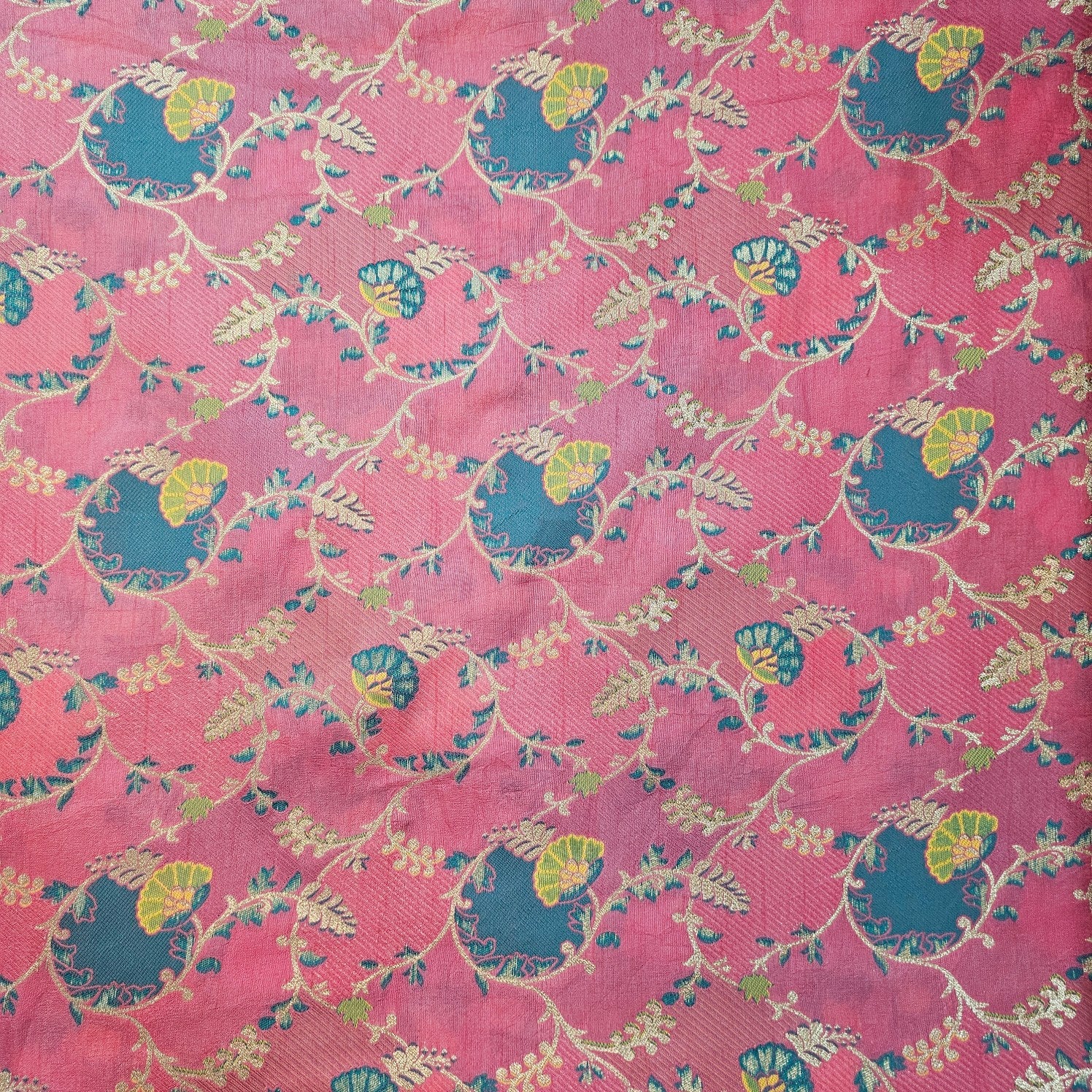 Festive Wear Floral Brocade on Banarasi Jacquard Fabric
