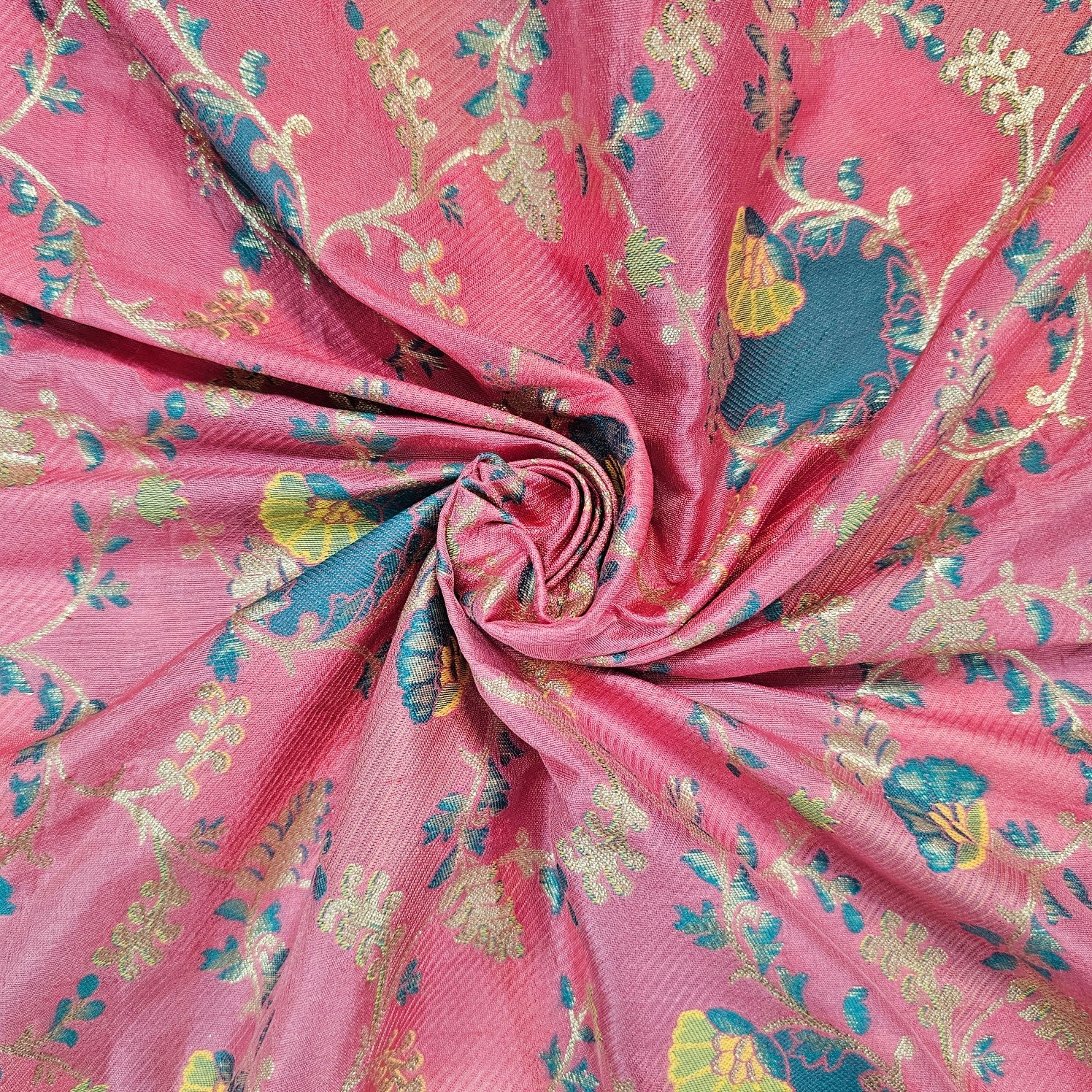 Festive Wear Floral Brocade on Banarasi Jacquard Fabric