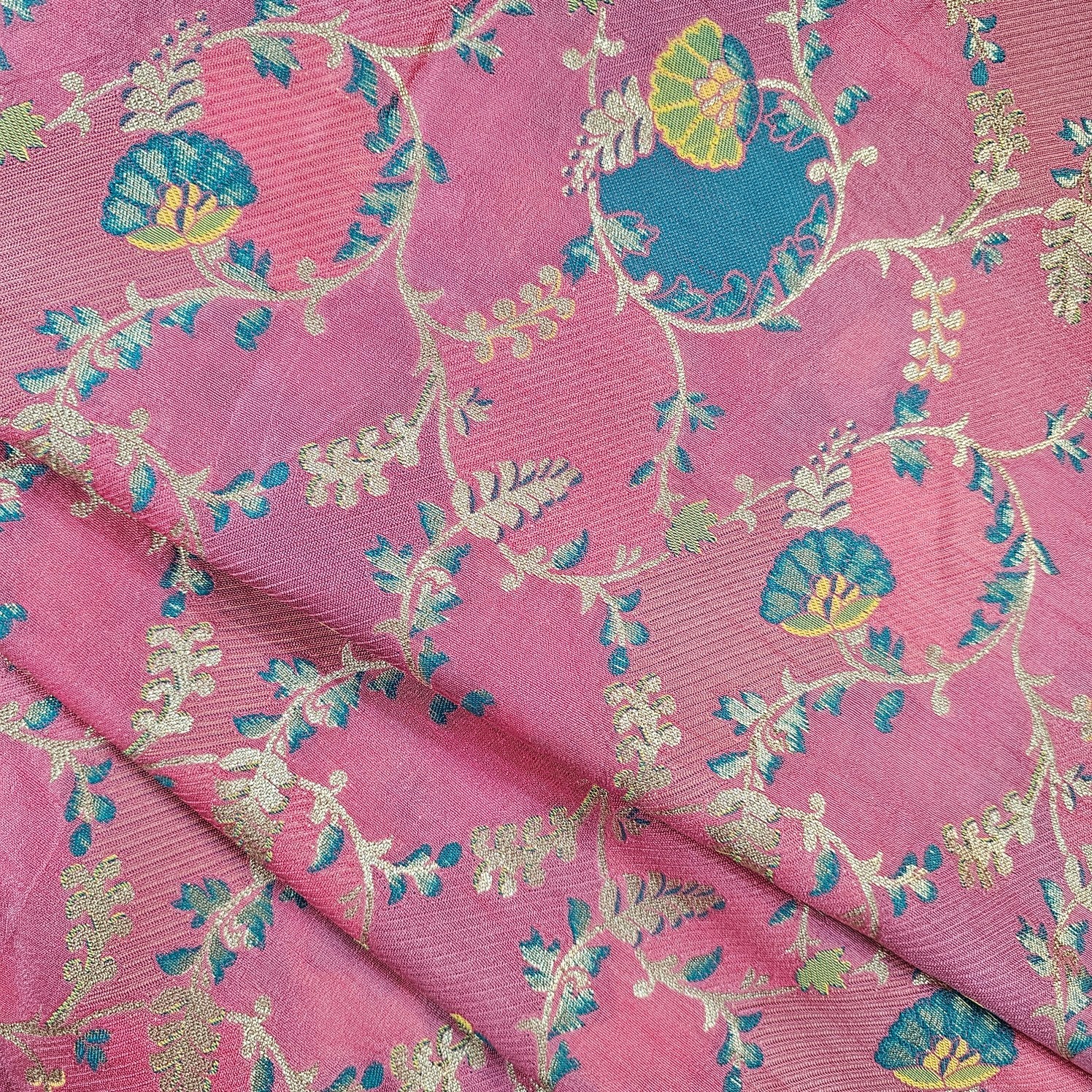 Festive Wear Floral Brocade on Banarasi Jacquard Fabric