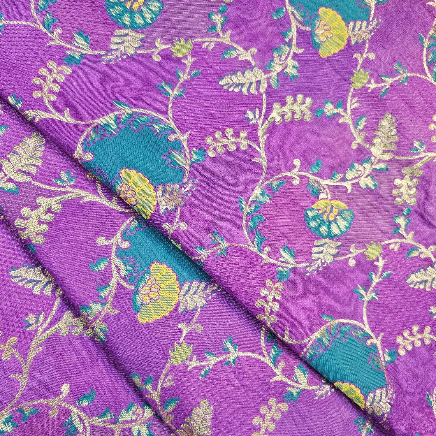 Festive Wear Floral Brocade on Banarasi Jacquard Fabric