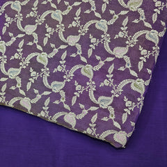 Kinkhab Banaras Brocade on Silk Fabric with Floral Motifs and Zari Embroidery
