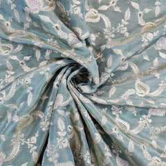 Kinkhab Banaras Brocade on Silk Fabric with Floral Motifs and Zari Embroidery