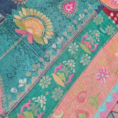 Aarasi Pure Banarasi Dola Silk Soft Brocade with Position Print on Green Base