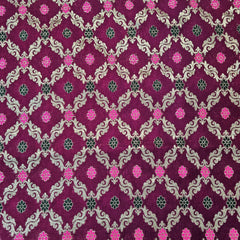 Jamdani Purple Banarasi Brocade with Geometrical and Floral Accents