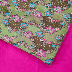 Rangrez Green Banaras Brocade on Crepe Silk Fabric