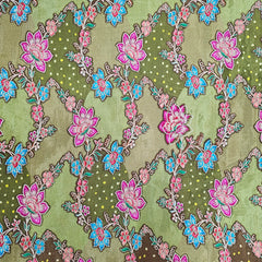 Rangrez Green Banaras Brocade on Crepe Silk Fabric