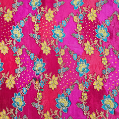 Rangrez Fuchsia Pink Banaras Brocade on Crepe Silk Fabric