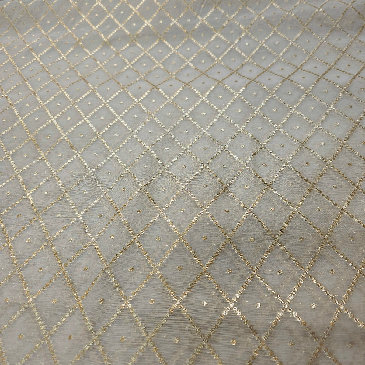 Sovanna Chanderi Dyeable Brocade with Checkered Pattern