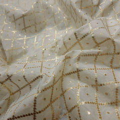 Sovanna Chanderi Dyeable Brocade with Checkered Pattern