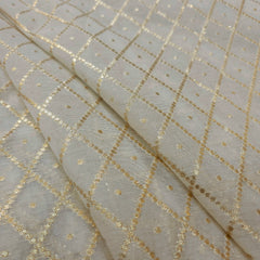 Sovanna Chanderi Dyeable Brocade with Checkered Pattern