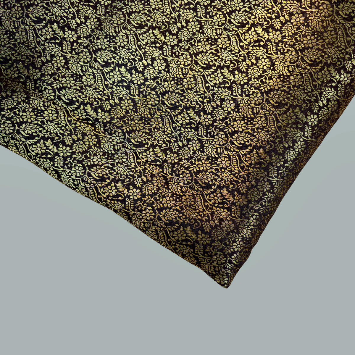 Zarnooshan Black Banaras Brocade Fabric on Silk Base