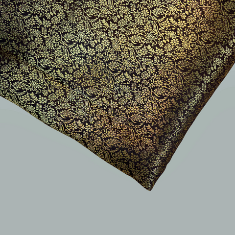 Zarnooshan Black Banaras Brocade Fabric on Silk Base
