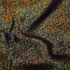 Zarnooshan Black Banaras Brocade Fabric on Silk Base