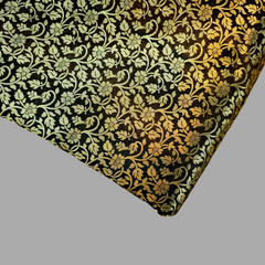 Zarnooshan Black Banaras Brocade Fabric on Silk Base