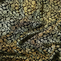 Zarnooshan Black Banaras Brocade Fabric on Silk Base