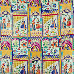 Jodha Akbar Beige Dola Silk Base Brocade Fabric