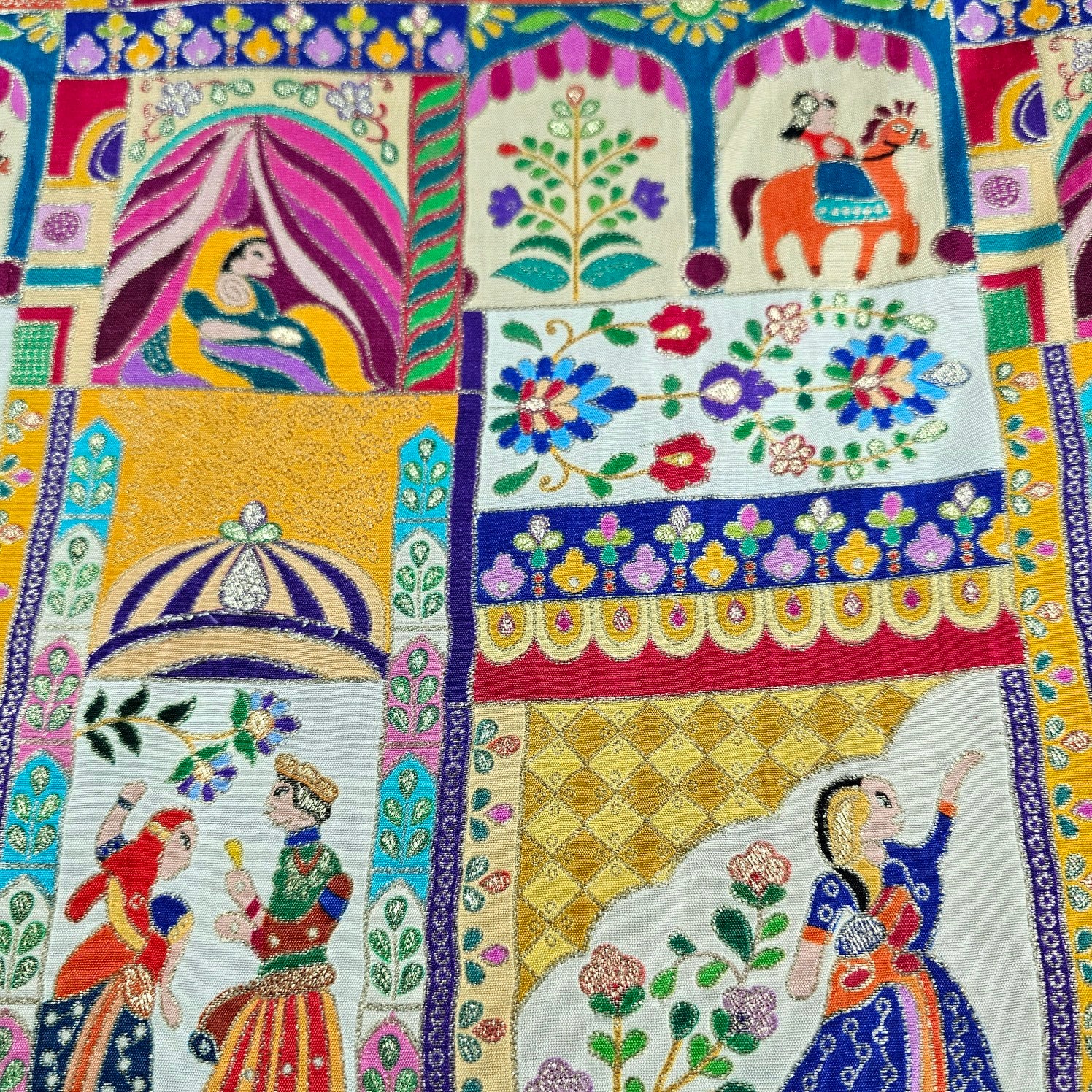 Jodha Akbar Beige Dola Silk Base Brocade Fabric