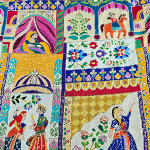 Jodha Akbar Beige Dola Silk Base Brocade Fabric