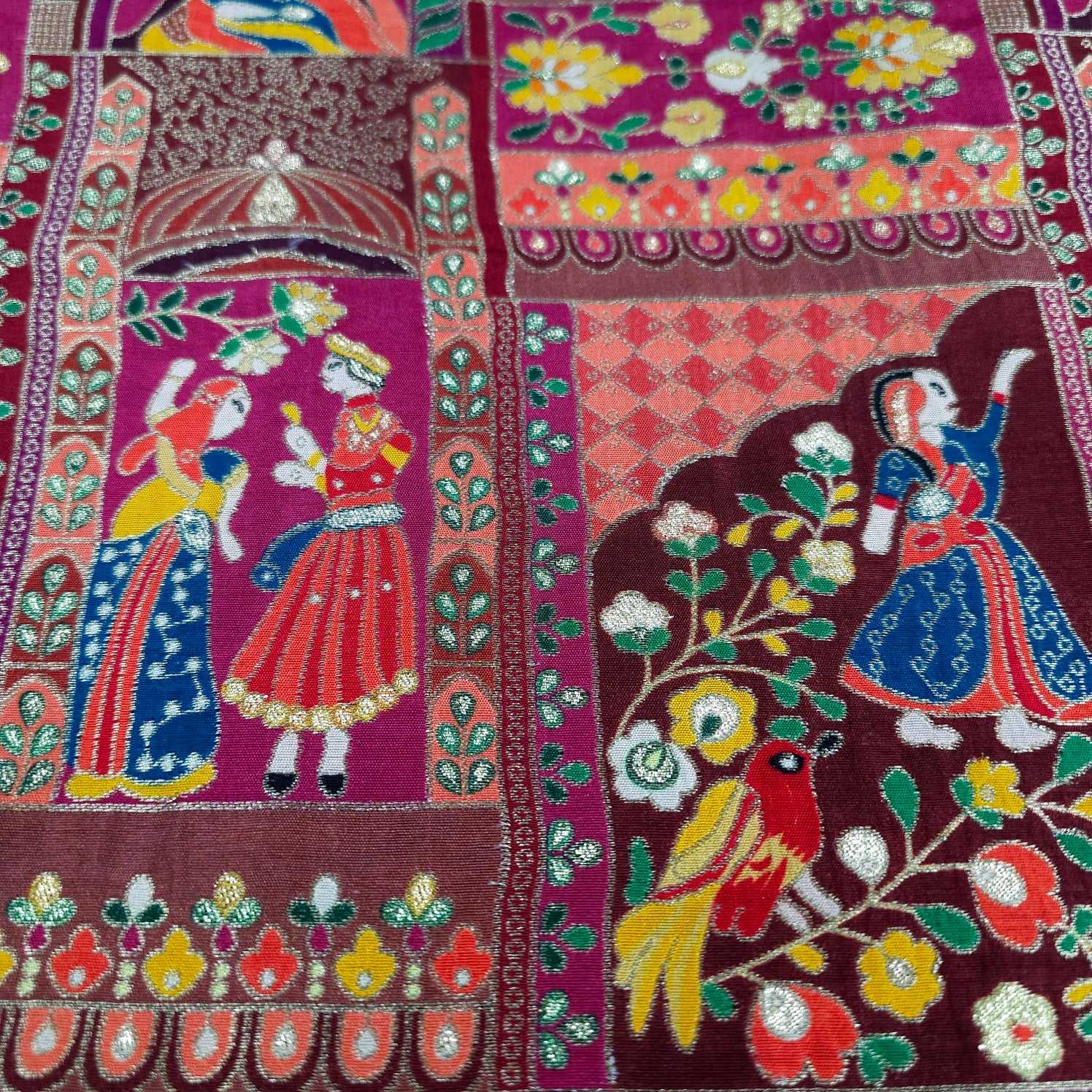 Jodha Akbar Brown Dola Silk Base Brocade Fabric