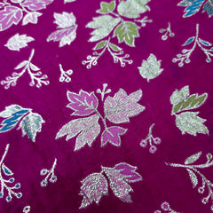 Meher Bright Pink Banaras Silk Brocade with Floral Embroidery