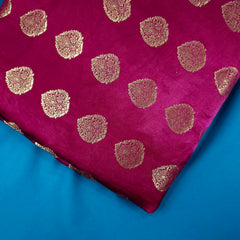 Meher Bright Pink Banaras Satin Silk Brocade with Buta motifs