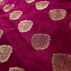 Meher Bright Pink Banaras Satin Silk Brocade with Buta motifs