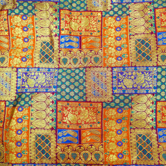 Zartari Burgundy Banaras Brocade Silk Fabric