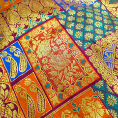 Zartari Burgundy Banaras Brocade Silk Fabric