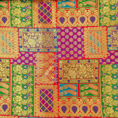 Zartari Dark Red Banaras Brocade Silk Fabric