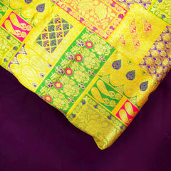 Zartari Mustard Yellow Banaras Brocade Silk Fabric