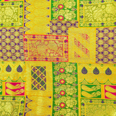 Zartari Mustard Yellow Banaras Brocade Silk Fabric