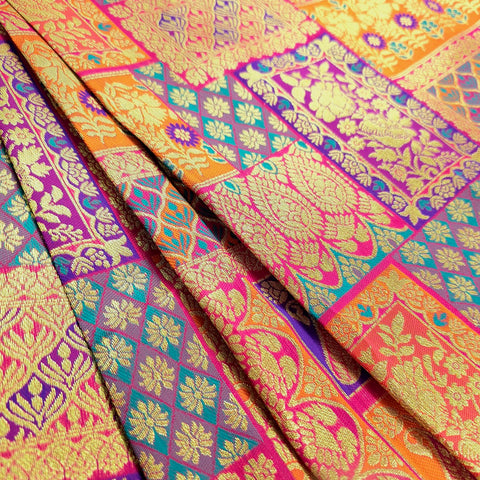 Zartari Mulberry Pink Banaras Brocade Silk Fabric