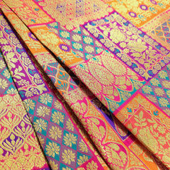 Zartari Mulberry Pink Banaras Brocade Silk Fabric